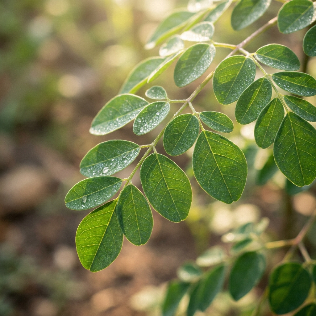 Fresh moringa oleifera leaves